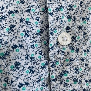 J. Crew long sleeve cotton shirt. White with blue floral. NWT.